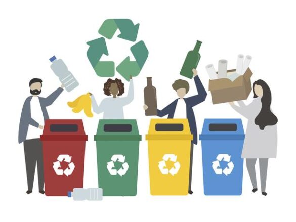 vector-green-people-recycling-waste-illustration